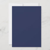 Marineblaue Winterhochzeit Einladung (Rückseite)