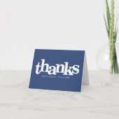 Marineblauer Abschluss mutig moderne, einfache Typ Dankeskarte (Vorderseite)
