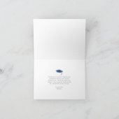 Marineblauer Abschluss mutig moderne, einfache Typ Dankeskarte (Innenseite)