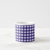 Marineblauer Gingham Espressotasse (Vorderseite)