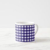 Marineblauer Gingham Espressotasse (Vorderseite Rechts)
