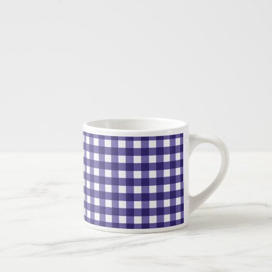 Marineblauer Gingham Espressotasse (Rechts)