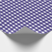 Marineblauer Gingham Geschenkpapier (Ecke)