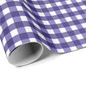 Marineblauer Gingham Geschenkpapier (Rolleneckpunkt)