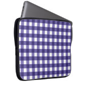 Marineblauer Gingham Laptopschutzhülle (Vorne Rechts)