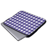 Marineblauer Gingham Laptopschutzhülle (Vorne Knopf)
