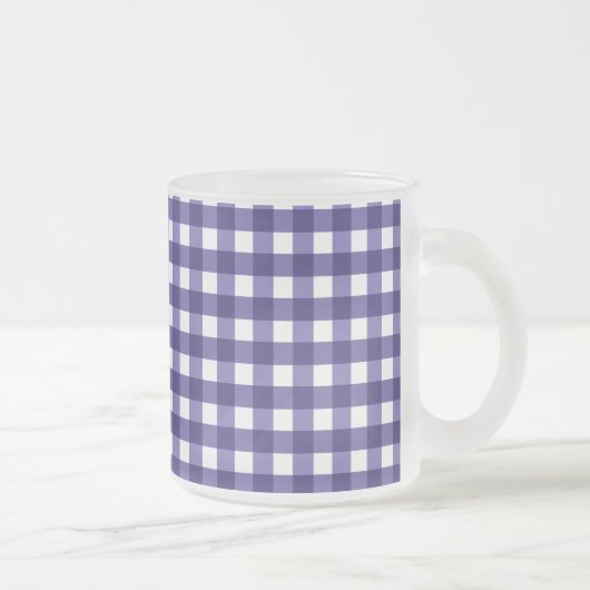 Marineblauer Gingham Mattglastasse (Rechts)