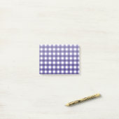 Marineblauer Gingham Post-it Klebezettel (Auf Schreibtisch)