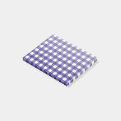 Marineblauer Gingham Post-it Klebezettel (angewinkelt)