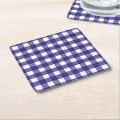 Marineblauer Gingham Rechteckiger Pappuntersetzer (angewinkelt)