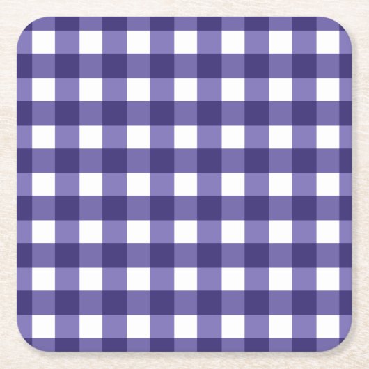 Marineblauer Gingham Rechteckiger Pappuntersetzer (Vorderseite)