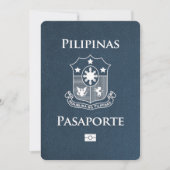 Marineblauer philippinischer Reisepass Save The Da Date (Vorderseite)