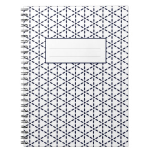 Marineblaues geometrisches Muster auf Weiß Notizblock