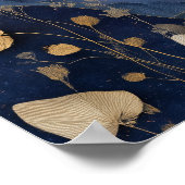 Marineblaues Gold Fantasy Nacht Himmel Wandkunst D Poster (Ecke)