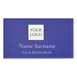 Marineblaues Logo Werbeartikel Namenschild