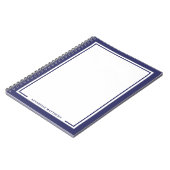 Marineblaues Namensmonogramm Notizblock (Linke Seite)
