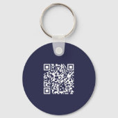 Marineblaues QR-Code Firmenlogo Schlüsselanhänger (Rückseite)