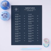 Marineblaues Restaurant-Logo-Abholmenü-Flugblatt Flyer (Einzeln)