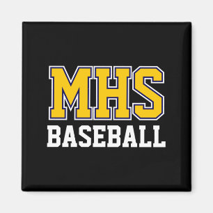Marineblaues und goldenes Schulspirit Custom Baseb Magnet