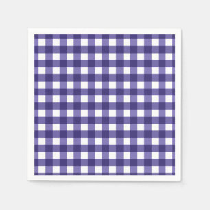 Marineblaugingham Serviette