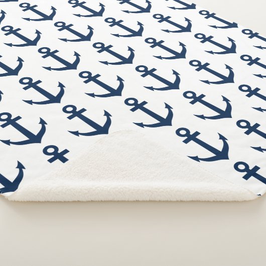 Marineblauseeankermuster sherpa Decken (3/4)