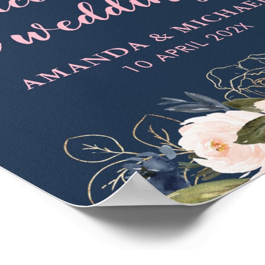 Marineblüffung Rosa Begrüßungszeichen Poster (Ecke)