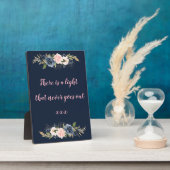 Marineblüffung rosa Hochzeitszeichen Fotoplatte (Seite)