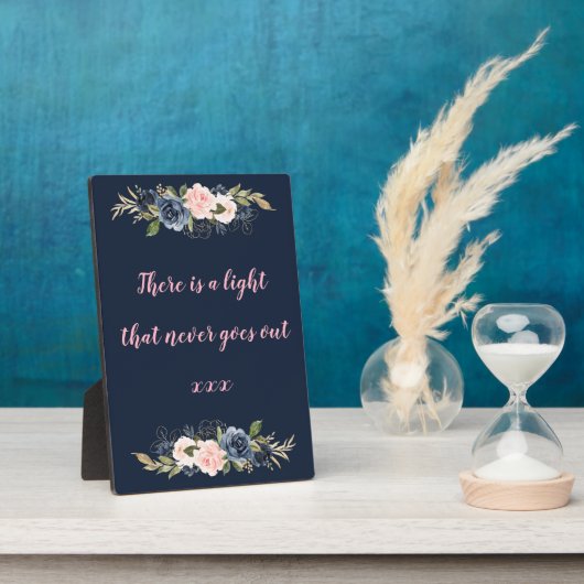 Marineblüffung rosa Hochzeitszeichen Fotoplatte (Seite)