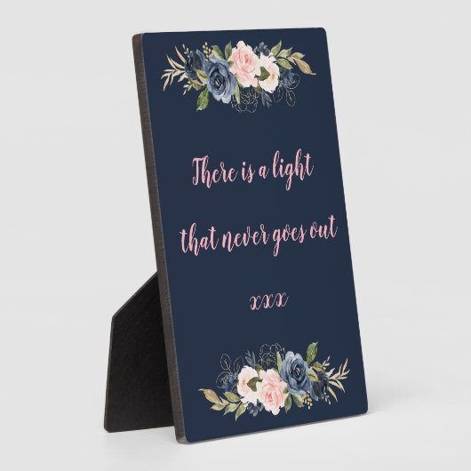 Marineblüffung rosa Hochzeitszeichen Fotoplatte (Seite)