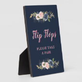 Marineblume Rosa Flip Flops Gastgeschenke Hochzeit Fotoplatte (Seite)