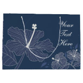 Marineblumen Botanik Papier Geschenktüte mit Text (Rückseite)