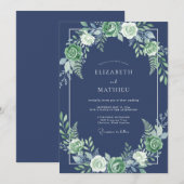 Marineblütenhochzeit Einladung (Vorne/Hinten)