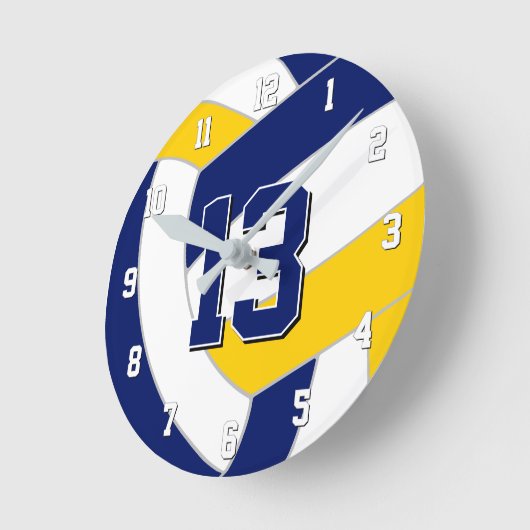 Marinebold oder JEDES Team Farben Volleyball Runde Wanduhr (Winkel)
