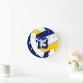 Marinebold oder JEDES Team Farben Volleyball Runde Wanduhr (Zuhause)