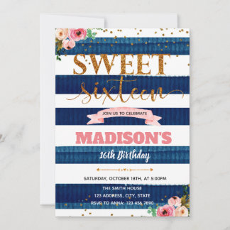 Marinebonbon 16 Confettieinladung Einladung