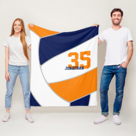 Marineborange Jungs Mädchen riesige Volleyball Fleecedecke