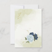 Marinebraubblumen, grüne Blätter Hochzeit Dankeskarte (Rückseite)