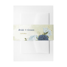 Marinebraubblumen, grüne Blätter Hochzeit Einladungsbanderole