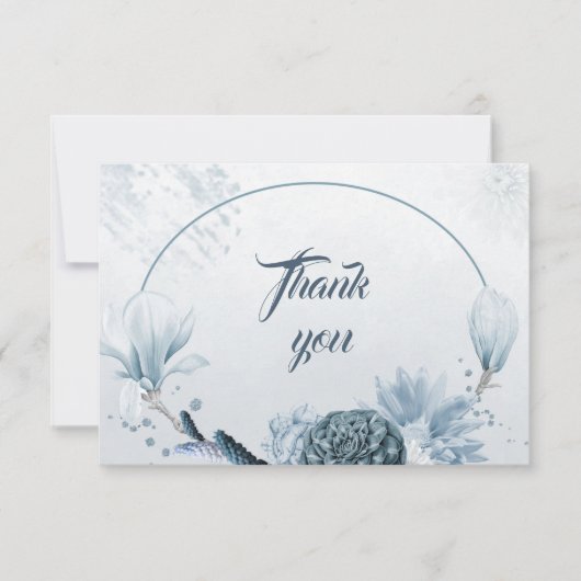 Marinebraubblüten botanische Dankeschön-Karte Dankeskarte (Vorderseite)