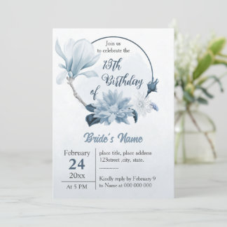 Marinebraubblüten Geburtstag Einladung