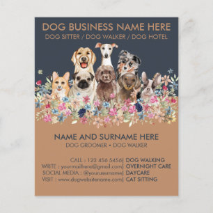 Marinebrauner Hund Sitzdienst Flyer Haustier Groom