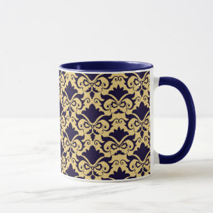 Marinecreme Damask Bows Tasse