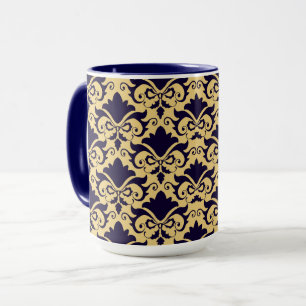 Marinecreme Damask Bows Tasse