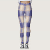 Marinecreme tartan Buffalo karierte Aquarell rusti Leggings (Vorderseite)