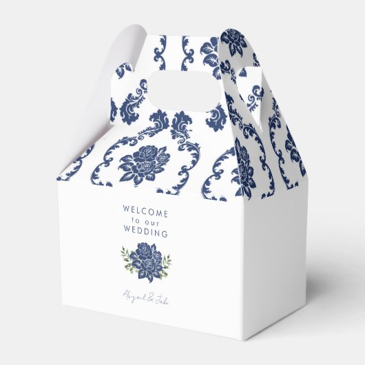 Marinedamask Begrüßungsbox Geschenkschachtel (Rückseite)