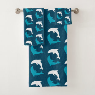 Marinedelphin-Muster Badhandtuch Set
