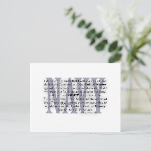 Marineeid Postkarte (Stehend Vorderseite)