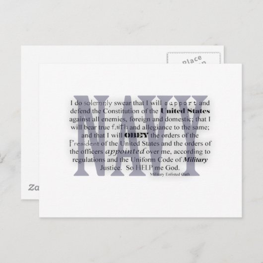 Marineeid Postkarte (Vorne/Hinten)