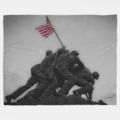 MARINEerhöhungs-FLAGGE bei IWOJIMA Fleecedecke (Vorderseite (Horizontal))