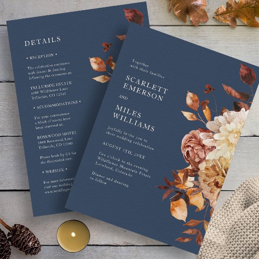 Marinefall in einer Hochzeit Einladung